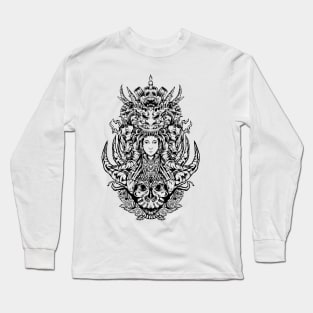 dragon skull with woman tattoos Long Sleeve T-Shirt